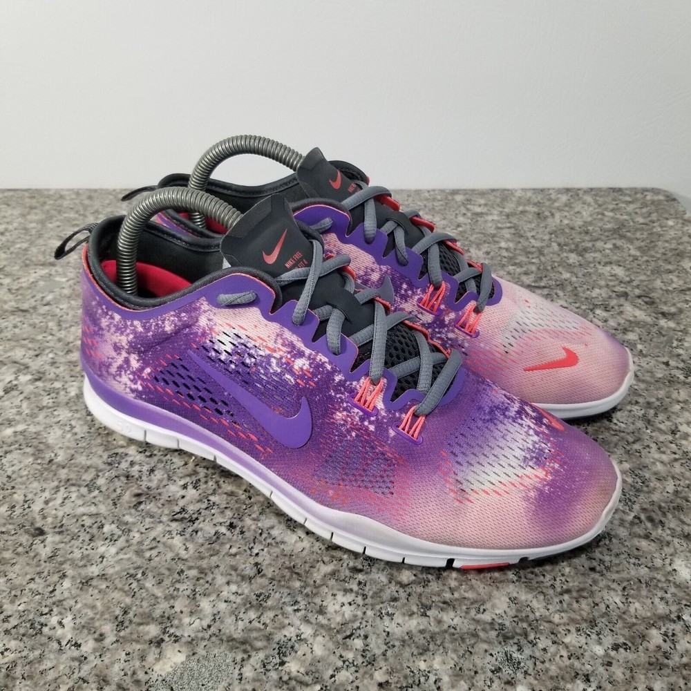 Nike Free 5.0 TR Fit 4 PRT White Purple Crimson Anthracite 629832-101 Womens 9.5